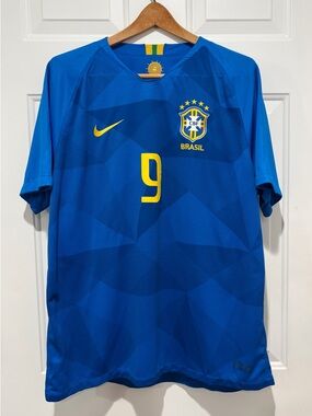 Nike Brazil National Team #9 Gabriel Jesus Jersey, XL